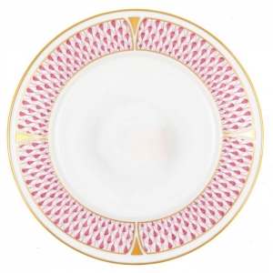 Herend Art Deco Raspberry Bread + Butter Plate - 6"