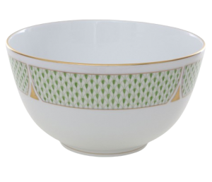Herend Art Deco Green Round Bowl - 7"