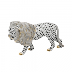 Herend Standing Lion - Black