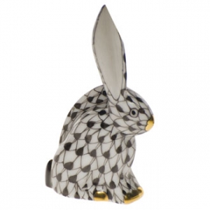 Herend Rabbit Miniature Black