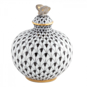 Herend Perfume Bottle Figure Black