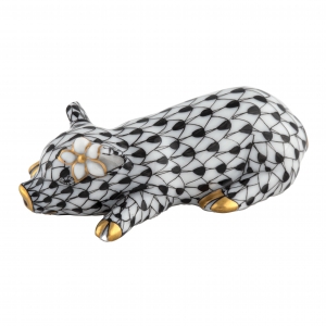Herend Daisy the Pig - Black