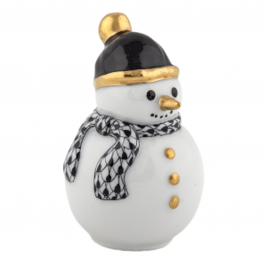 Herend Mini Snowman - Black