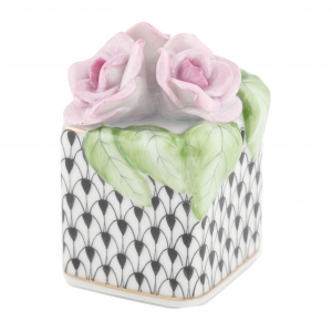 Herend Roses In Vase - Black