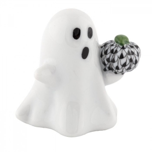 Herend Ghost With Pumpkin - Black