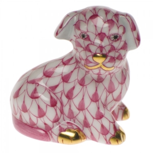 Herend Miniature Puppy - Raspberry