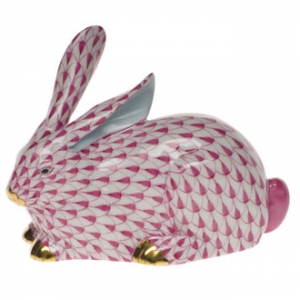 Herend Lying Rabbit Raspberry