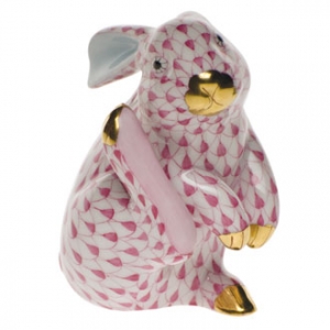 Herend Scratching Bunny Raspberry