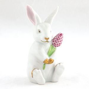 Herend Blossom Bunny - Multi / Raspberry