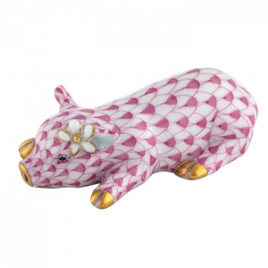 Herend Daisy the Pig - Raspberry