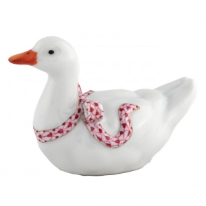 Herend Sitting Duck - Raspberry