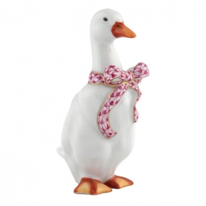 Herend Standing Duck - Raspberry