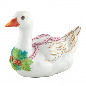 Herend Christmas Goose Raspberry
