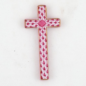 Herend Small Cross - Raspberry