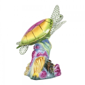 Herend Reserve Collection Sea Turtle w/ Coral