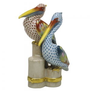 Herend Reserve Collection Pelicans on Pier