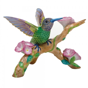 Herend Reserve Collection Hummingbird on Flowered Branch