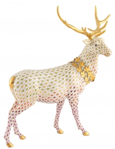 Herend Reserve Collection Stag with Flower Garland
