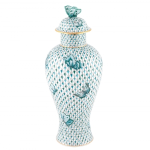 Herend Reserve Collection Blue Felicity Ginger Jar