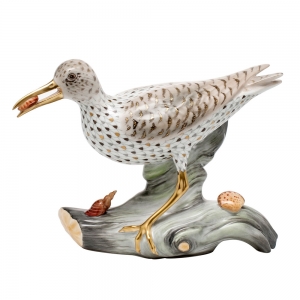 Herend Reserve Collection Spotted Sandpiper on Driftwood