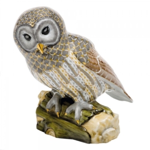 Herend Reserve Collection Gray Barred Owl