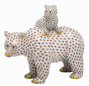 Herend Reserve Collection Grizzly Bear & Baby