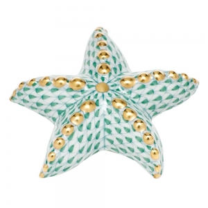 Herend Puffy Starfish - Green