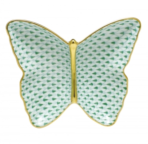 Herend Fishnet Butterfly Dish Green