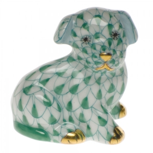 Herend Miniature Puppy - Green
