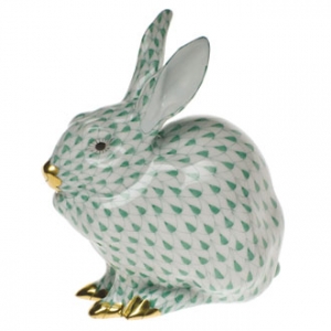 Herend Bunny Sitting Green