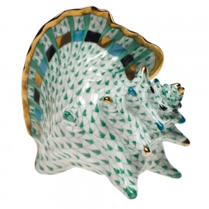 Herend Medium Conch Shell Green