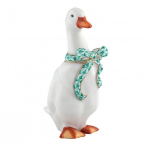 Herend Standing Duck - Green
