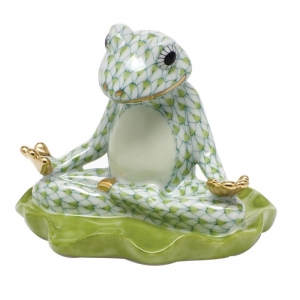 Herend Yoga Frog - Key Lime