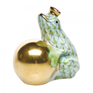 Herend Frog with Crown - Key Lime