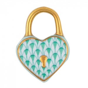 Herend Heart Lock - Key Lime