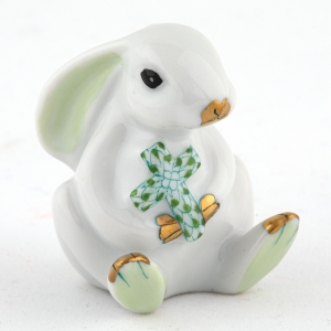 Herend Bunny with Cross - Key Lime