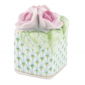 Herend Roses In Vase - Key Lime