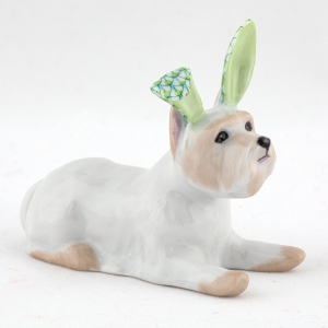 Herend Westie with Bunny Ears - Key Lime