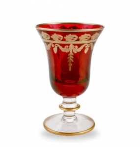 Arte Italica Vetro Gold Red Water/Wine Glass