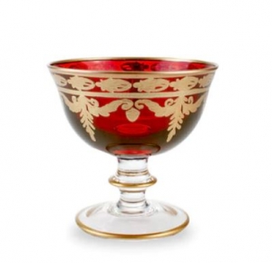 Arte Italica Vetro Gold Red Compote