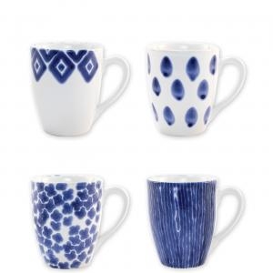 Vietri Santorini Assorted Mugs - Set of 4