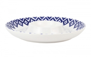 Vietri Santorini Diamonds Chip and Dip - 12.75"