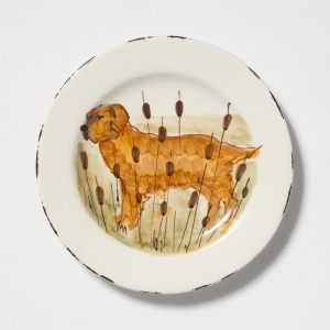 Vietri Wildlife Hunting Dog Salad Plate