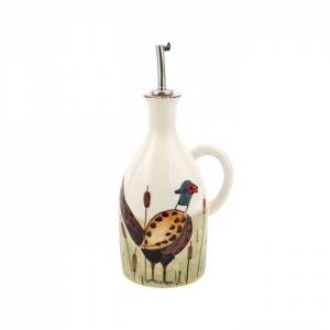 Vietri Wildlife Pheasant Handled Olive Oil Bottle