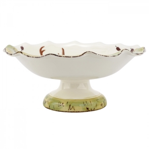 Vietri Wildlife Footed Deer Pedestal Fruit Bowl
