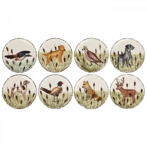 Vietri Wildlife Assorted Canape Plates - Set of 8