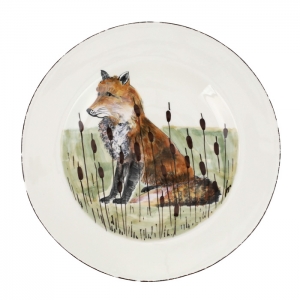 Vietri Wildlife Fox Rimmed Round Platter