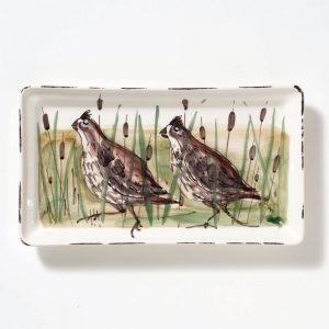 Vietri Wildlife Quail Rectangular Platter