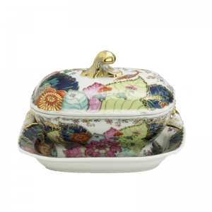 Mottahedeh Tobacco Leaf Tureen & Stand - Small