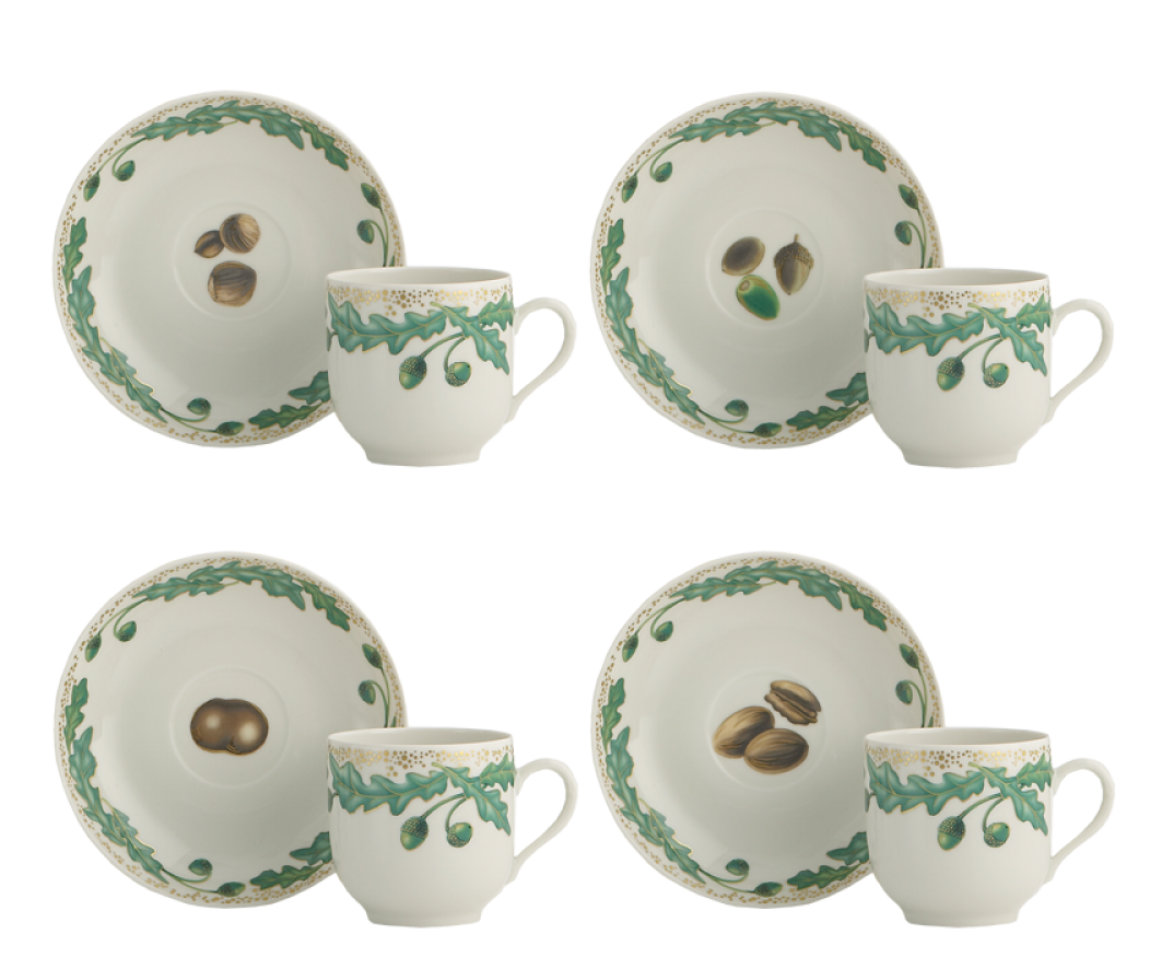 Mottahedeh Nut Leaf Cup and Saucer